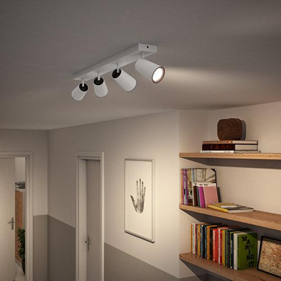Spot tavani Philips MyLiving Paisley GU10, 4 llamba, i bardhë