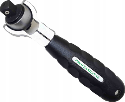 Çelës racë HONITON GRZECHOTKA 2n1, 1/2", çelik krom-vanadium, i zi