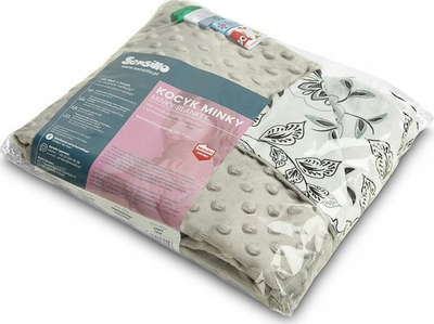 Batanije e hollë për bebe Light Blanket Minky, 75x100 cm, pambuk dhe minky, gri folk