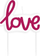 Декоративна свеќа за торта ALBI Cake Candle Npis Love, 8.9cm, 1 парче, бела со црвено