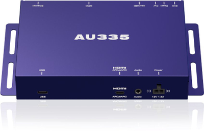 Media player digjital BrightSign AU335, për audio profesioniste, me Dolby Atmos, blu