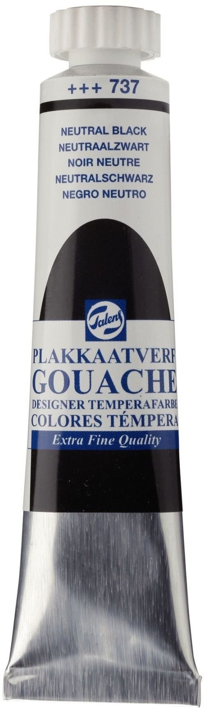 Bojë guash Talens Extra Fine Quality, 20 ml, 737 Neutral Black