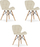 Karrige LEOBERT Lago Velvet, set 3 copë, 60x50x50 cm, beige