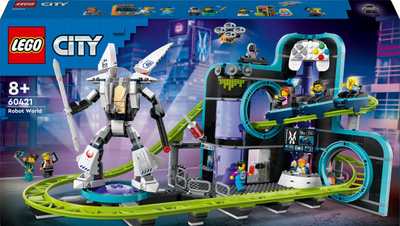 Set për me ndërtu LEGO City 60421 Robot World, park me tren ashensori, 8+ vjeç, shumëngjyrësh