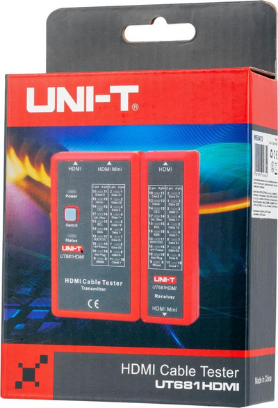 Testuesi i kabllove Uni-T HDMI UT681HDMI, i zi/i kuq
