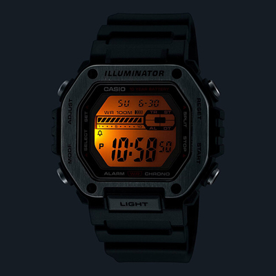 Orë digjitale Casio Sports MWD-110H-1AVEF (126), e zezë
