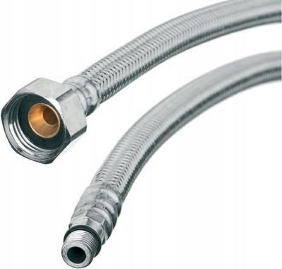 Zorrë lidhëse për rubinet, 50 cm, 1/2" F x M10 M, çelik inoks