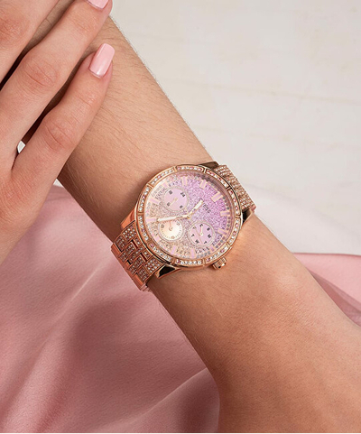 Orë dore për femra Guess Cascade GW0365L3, e artë rozë