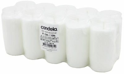 Kandela përkujtimore Candela 24100118, 36 orë, set me 10 copë, e bardhë