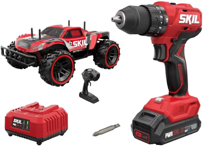 Set veglash me trapano me çekiç pa kabllo Skil PWRCORE 20, 20V, 2.0Ah, me makinë lodër RC