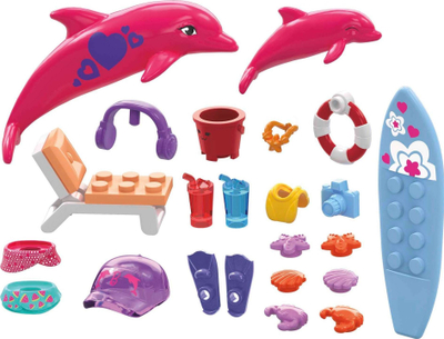 Set lojrash Mattel MEGA Barbie Color Reveal Dolphin Exploration, efekt ndërrimi ngjyre, me delfinë, shumëngjyrësh