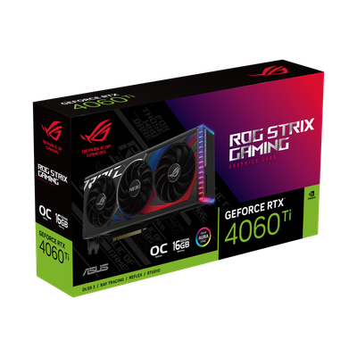 Kartelë grafike ASUS ROG Strix GeForce RTX 4060 Ti OC, 16GB GDDR6, ARGB, e zezë
