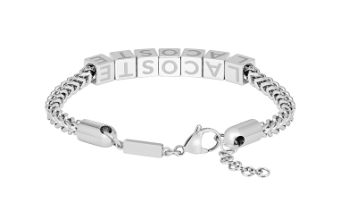 Byzylyk për meshkuj Lacoste Script 2040521, i argjendtë
