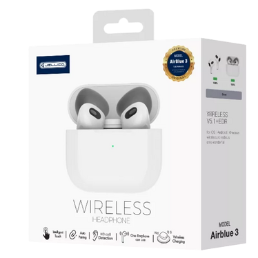 Kufje wireless JELLICO AirBlue 3, Bluetooth 5.1, me kuti karikimi, të bardha