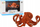 Figurë dekorative Giant Octopus, 10 cm, portokalli