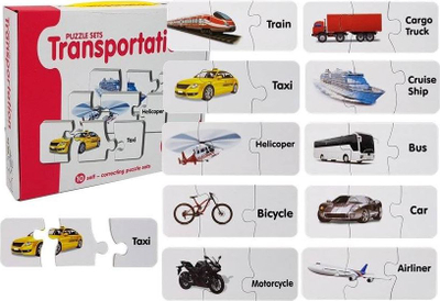 Puzzle edukative Lean Sport Transport, 10 pjesë, për fëmijë