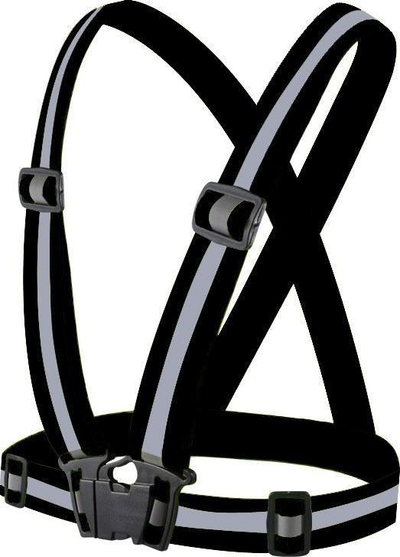 Jelek sigurie Jeleta Reflective Suspenders, rripa reflektues, madhësi universale, i zi