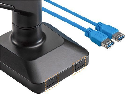 Mbajtëse tavoline për dy monitorë Ultradesk Branch UD-BRAN-DB, 17"-32", kapacitet 20 kg, e zezë