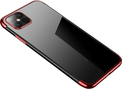Këllëf telefoni Hurtel Clear Color për Samsung Galaxy A22 4G, xhel TPU, kornizë metalike, i kuq