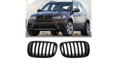 Grillë përpara Portov Simple Rib BMW X6 E71 E72 X5 E70, gloss black, 2008-2020