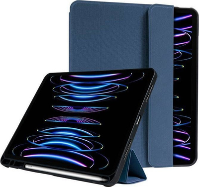 Mbulesë tablet Crong FlexFolio për iPad Pro 11\" 2022 2021 dhe iPad Air 10.9, me vend për Apple Pencil, blu