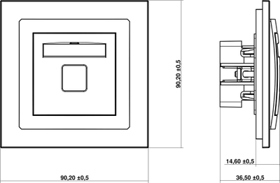 Prizë kompjuterike Karlik DECO Single 1xRJ45, gri mat