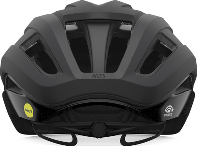 Helmetë rruge Giro Aries Spherical MIPS, M 55-59 cm, me ajrosje t’fortë, gri e errët jeshile