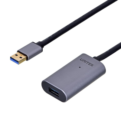 Kabllo USB Unitek Y-271, USB-A në USB-A, 5 m, ngjyrë argjendi