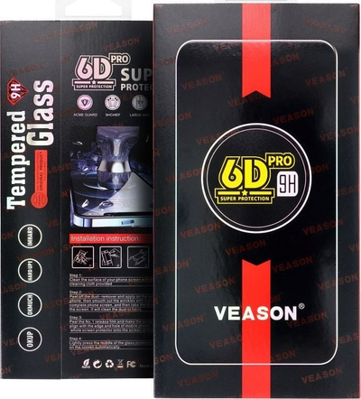 Mbrojtëse ekrani Veason 6D Pro Tempered Glass për Xiaomi Redmi 13C, mbulim i plotë, e zezë