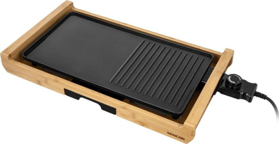 Grill elektrik Sencor SBG 206BK, pllaka të kombinuara, temperaturë e rregullueshme, i zi