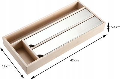 Dispenser kuzhine Kesper Bamboo, 42 x 19 cm, 4 ndarje, ngjyrë natyrale