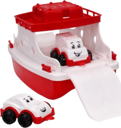 Set lodrash Technok Ferry With Transport, traget plastik me makina, ngjyra të përziera
