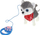 Lodër pelushi Husky Smart Electric Plush Dog, interaktive, me zinxhir, gri me të bardhë