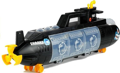 Играчка подморница во форма на ајкула Shark Submarine, сет со автомобили и хеликоптер, повеќебојна