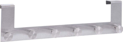 Varetë për derë Storage Solutions, 6 grepa, çelik inox, argjendtë