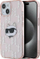 Mbulesë telefoni Karl Lagerfeld Choupette Head Monogram për iPhone 15 14 13 6.1", TPU polikarbonat, transparente rozë
