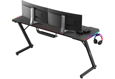 Tavolinë gaming Huzaro Hero 4.8 RGB, 160cm, LED RGB, e zezë