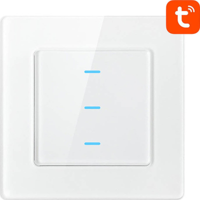 Ndërprës muri smart Avatto N-TS10, WiFi, 3 butona touch, i bardhë
