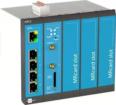 Ruter industrial INSYS Icom MRX5 LTE450, LTE 4G, 5 porta RJ45, blu