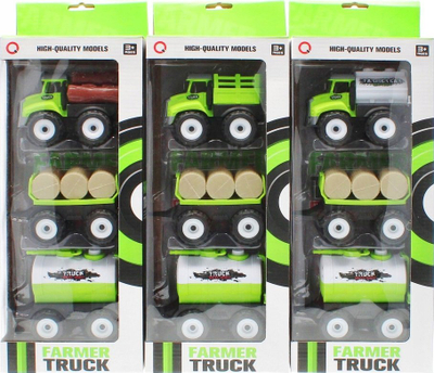 Set kamion lodër Mega Creative Farmer Truck, me rimorkio dhe cisternë, jeshil