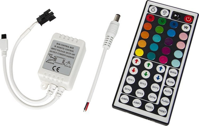 Kontrollues RGB LED Blow, me telekomandë IR, 12V DC, i bardhë