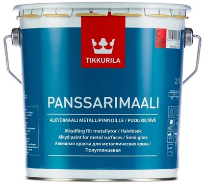 Bojë metalike Tikkurila PANSSARIMAALI A, alkid gjysmë e shkëlqyeshme, 0.9L, e bardhë