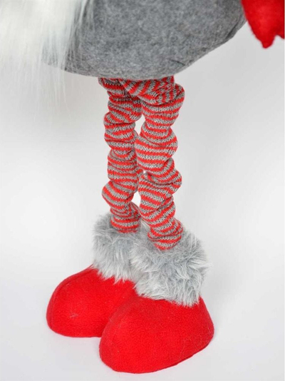 Figurë dekorative Krishtlindjesh Saska Garden Christmas, xhuxh teleskopik 90 128cm, kuqe e gri