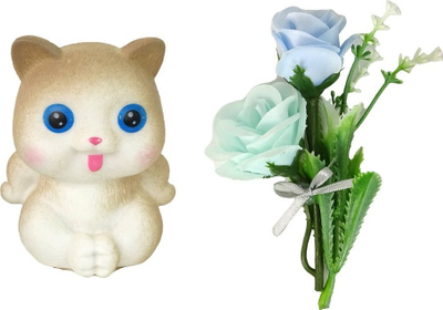 Kukull Leantoys Emily Doll, flokë të gjatë, fustan me lule, shumëngjyrëshe