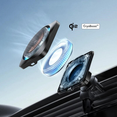 Karikues celulari për makinë ESR Qi2 HaloLock CryoBoost MagSafe, i zi