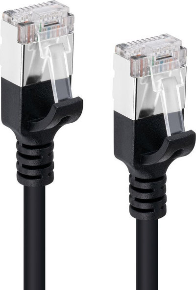 Kabllo rrjeti Microconnect V-FTP6A01S-SLIM, Cat6a U/FTP, 1m, e zezë