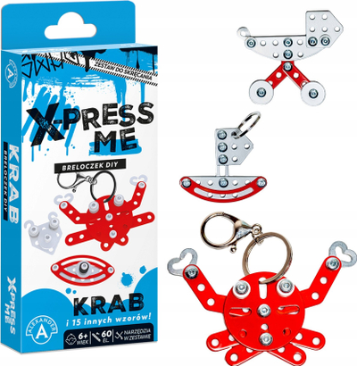 Set lodër DIY Alexander X-Press Me gaforre, varëse çelësash metal, 60 pjesë, e kuqe