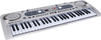Keyboard muzikor për kalamaj MQ-824USB, 54 taste, me mikrofon, ngjyrë argjendtë