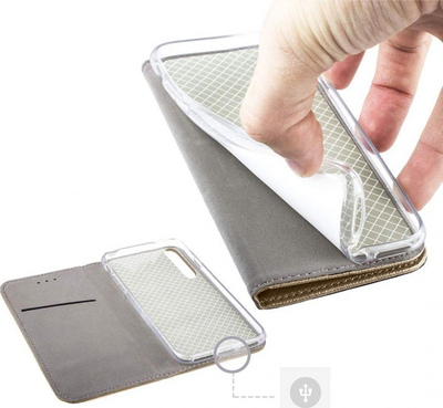 Mbulesë telefoni Samsung Galaxy A72, me kapak palosës tip portofol, me magnet, gold