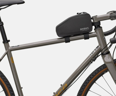 Çantë kornize biçiklete Brooks Scape Top Tube Bag, 0.9L, e papërshkueshme nga uji, e zezë
